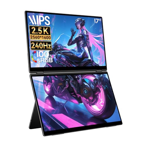 Amazon.co.jp: EHOMEWEIデュアル モバイルモニター 17インチ 260Hz 2k